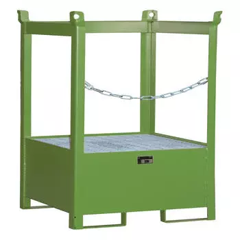 Bauer Fass-Stapelpalette FSP-1 seitlich offen Kap. 1 x 200 l Fass gr&uuml;n