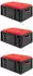 Proregal Sparset 3x Eurobox Nextgen Seat Box Rot HxBxT 26,5x40x60cm 44 Liter Griffe Offen Schwarz