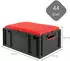 Proregal Sparset 3x Eurobox Nextgen Seat Box Rot HxBxT 26,5x40x60cm 44 Liter Griffe Offen Schwarz