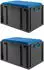 Proregal Sparset 2x Eurobox Nextgen Seat Box Blau HxBxT 36,5x40x60cm 65 Liter Griffe Geschlossen Schwarz
