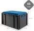 Proregal Sparset 2x Eurobox Nextgen Seat Box Blau HxBxT 36,5x40x60cm 65 Liter Griffe Geschlossen Schwarz