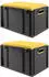 Proregal Sparset 2x Eurobox Nextgen Seat Box Gelb HxBxT 36,5x40x60cm 65 Liter Griffe Offen Schwarz