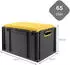 Proregal Sparset 2x Eurobox Nextgen Seat Box Gelb HxBxT 36,5x40x60cm 65 Liter Griffe Offen Schwarz