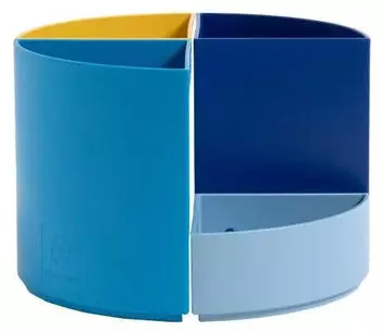 Exacompta Stiftebox BEE BLUE The Quarter modulare Kreisform 3 gleich hohe & 1 niedriges Viertel stapelbar Kunststoff mehrfarbig