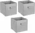 ADOB Faltbox 3er-Set Stoff grau 31x31x31cm (90050)