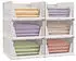 Songmics Schrank-Organizer klappbar, stapelbar, ausziehbarer Korb 6er Set, Kunststoff, weiß (LPC600WZ01)
