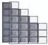 Songmics Schuhboxen 18er Set faltbar stapelbar transparent-anthrazitblau (LSP18SB30)