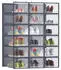 Songmics Schuhboxen 18er Set faltbar stapelbar transparent-anthrazitblau (LSP18SB30)