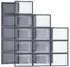Songmics Schuhboxen 18er Set faltbar stapelbar transparent-anthrazitblau (LSP18SB30)