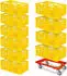 BRB 10 Euroboxen 600x400x240mm lebensmittelecht gelb + Transportroller (21386)