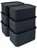 Relaxdays Aufbewahrungsbox mit Deckel 6er Set Schwarz