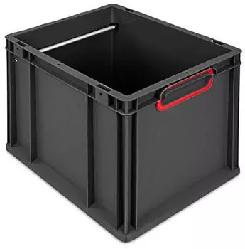 Proregal H&auml;ngeregisterbox Nextgen HxBxT 32x30x40cm 30 Liter Griffe Rot Geschlossen Schwarz Eurobeh&auml;lter Transportbox Eurobox