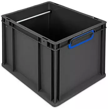 Proregal H&auml;ngeregisterbox Nextgen HxBxT 32x30x40cm 30 Liter Griffe Blau Geschlossen Schwarz Eurobeh&auml;lter Transportbox Eurobox