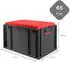 Proregal Eurobox Nextgen Seat Box Rot HxBxT 36,5x40x60cm 65 Liter Griffe Geschlossen Schwarz Eurobehälter Sitzbox Transportbox