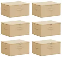 vidaXL Aufbewahrungsbox 6 pcs Creme 50 x 30 x 25 cm Vliesstoff
