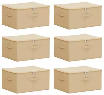 vidaXL Aufbewahrungsbox 6 pcs Creme 50 x 30 x 25 cm Vliesstoff
