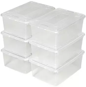 TecTake 24Er Set Schuhbox Mit Deckel Transparent 33 x 23 x 12 cm Transparent