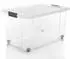 BigDean 2 Stück 60 L Aufbewahrungsbox mit Deckel Groß Transparent Stapelbare Robuste Box