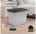 BigDean 80 L Aufbewahrungsbox mit Deckel und Rollen Groß Budget Line Plastikbox mit Deckel XXL
