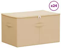 Aufbewahrungsbox 24 Pcs Creme 55 X 35 X 32 Cm Vliesstoff Vidaxl