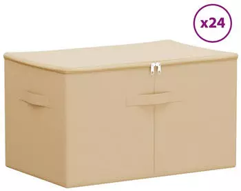 vidaXL Aufbewahrungsbox 24 pcs Creme 55 x 35 x 32 cm Vliesstoff
