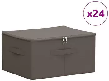 vidaXL Aufbewahrungsbox 24 pcs Grau 43 x 34 x 23 cm Vliesstoff