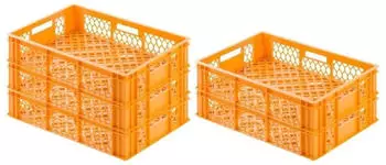 Proregal SparSet 5x Eurobeh&auml;lter B&auml;cker- und Konditorenkasten HxBxT 13 x 40 x 60 24 Liter Gelb-Orange Br&ouml;tchenkiste Stapelbare B&auml;ckerkiste