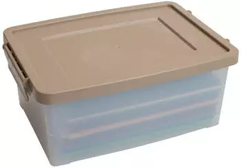 Betzold Aufbewahrungsbox, 16 x 39,5 x 27,5 cm, wei&szlig;-transparent, Naturfarben, Farbe: graubeige, Setgr&ouml;&szlig;e: 10 St&uuml;ck
