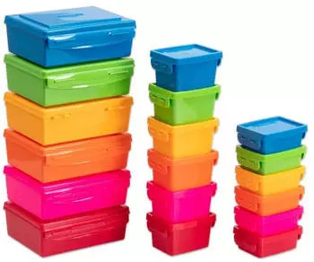 Betzold Aufbewahrungsboxen-Set, Farbe: bunt, Setgr&ouml;&szlig;e: 18-tlg.