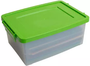 Betzold Aufbewahrungsbox, 16 x 39,5 x 27,5 cm, wei&szlig;-transparent, Grundfarben, Farbe: gr&uuml;n, Setgr&ouml;&szlig;e: 10 St&uuml;ck