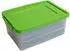Betzold Aufbewahrungsbox, 16 x 39,5 x 27,5 cm, weiß-transparent, Grundfarben, Farbe: grün, Setgröße: 10 Stück