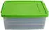 Betzold Aufbewahrungsbox, 16 x 39,5 x 27,5 cm, weiß-transparent, Grundfarben, Farbe: grün, Setgröße: 10 Stück
