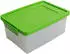 Betzold Aufbewahrungsbox, 16 x 39,5 x 27,5 cm, weiß-transparent, Grundfarben, Farbe: grün, Setgröße: 10 Stück