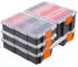 Relaxdays Sortierbox 4er Set Orange chwarz ransparent