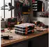 Relaxdays Sortierbox 4er Set Orange chwarz ransparent