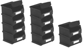 Proregal SparSet 10 x Leitf&auml;hige Sichtlagerbox 1.0 Mit Abdeckung HxBxT 6 x 10 x 10 cm 0,4 Liter ESD Sichtlagerbeh&auml;lter Sichtlagerkasten