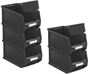 Proregal SparSet 5 x Leitf&auml;hige Sichtlagerbox 3.0 Mit Abdeckung HxBxT 12,5 x 14,5 x 23,5 cm 2,8 Liter ESD Sichtlagerbeh&auml;lter Sichtlagerkasten