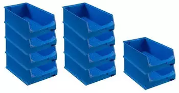 Proregal SparSet 10x Blaue Sichtlagerbox 5,0 HxBxT 20 x 30 x 50 cm 21,8 Liter Sichtlagerbeh&auml;lter