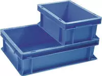 Tecwerk Transportbeh&auml;lter L600xb400xh120mm Blau Pp Muschelgr.seitenw&auml;nde