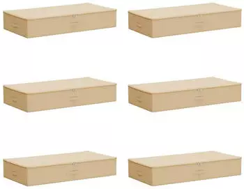 vidaXL Aufbewahrungsbox 6 pcs Creme 100 x 50 x 18 cm Vliesstoff