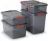 Proregal SuperSparSet 20x Mehrzweck Aufbewahrungsbehälter MANATEE mit Deckel HxBxT 45x59x39 cm 60 Liter Grau/Orange