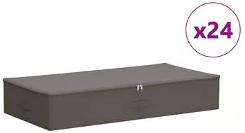 vidaXL Aufbewahrungsbox 24 pcs Grau 100 x 50 x 18 cm Vliesstoff