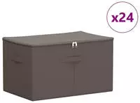 vidaXL Aufbewahrungsbox 24 pcs Grau 60 x 43 x 35 cm Vliesstoff