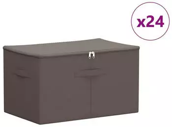 vidaXL Aufbewahrungsbox 24 pcs Grau 60 x 43 x 35 cm Vliesstoff