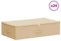 Aufbewahrungsbox 24 Pcs Creme 70 X 40 X 18 Cm Vliesstoff Vidaxl