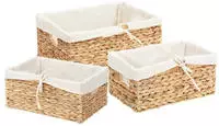vidaXL Aufbewahrungsk&ouml;rbe 3 pcs Natur Wasserhyazinthe