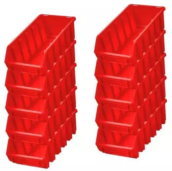 Proregal SuperSparSet 10x Sichtlagerbox 2L HxBxT 7,5 x 11,6 x 21,2 cm Polypropylen Rot