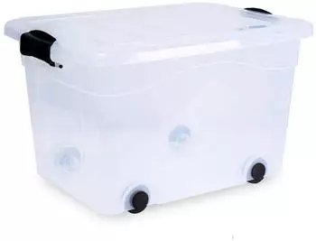 Siena Home Anzio Aufbewahrungsbox 40l transparent, mit Rollen und Deckel (P39391)
