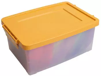 Betzold Aufbewahrungsbox, 16 x 39,5 x 27,5 cm, wei&szlig;-transparent, Naturfarben, Farbe: safrangelb, Setgr&ouml;&szlig;e: 5 St&uuml;ck