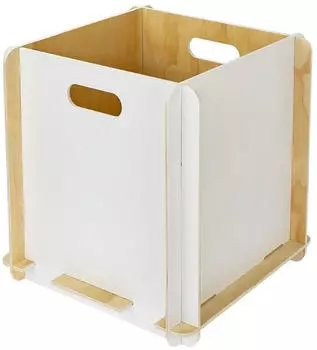 HMF Aufbewahrungsbox 3740 Holz zum Zusammenstecken 32 cm Wei&szlig;